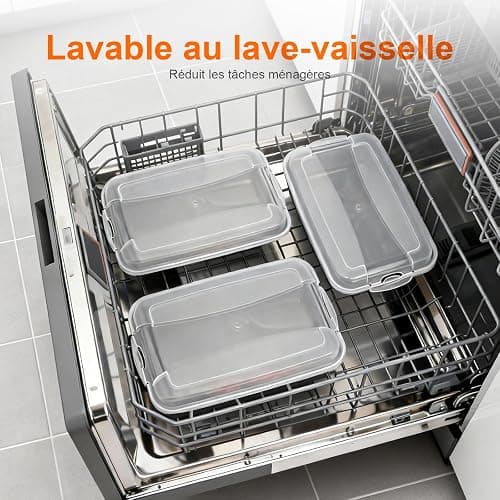 GRIFEMA Boite Jambon Conservation Frigo, 3 Pièces Boite a Jambon pour Refrigerateur, Sans BPA, Empilable, Économie D'espace, Boite Charcuterie Frigo pour Congélateur, Micro-Ondes et Lave-Vaisselles thumbnail 6
