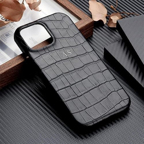 Personalized Custom Name Initials Alligator Pattern Luxury Leather Phone Case for iPhone 16 15 14 13 12 11 Pro Max X XS XR Max 3D Hot Stamping Cover thumbnail 6