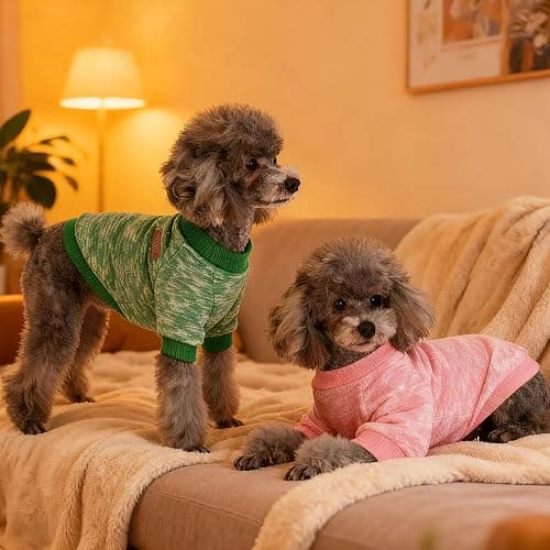 3 Pack Christmas Dog Sweaters for Small Dogs - Warm Fleece Unisex Puppy Sweater Outfit, Cute Cozy Thermal Winter Clothes for Small Breed Puppies & Cats thumbnail 3