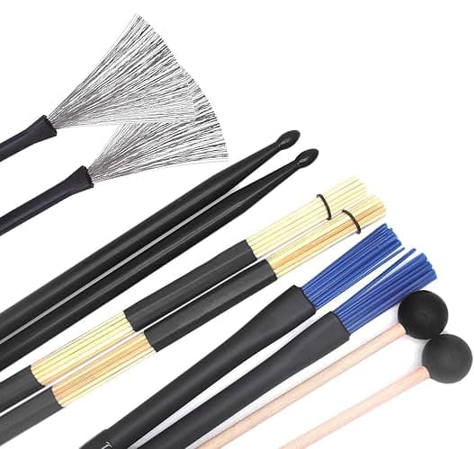 TUOREN Drumstick Bag with Floor Tom Hooks Includ 5 Pairs Drum Sticks Mallets Brushes Set Percussion Instrument Accessories for Kids Adults Drummer Practice Black thumbnail 4