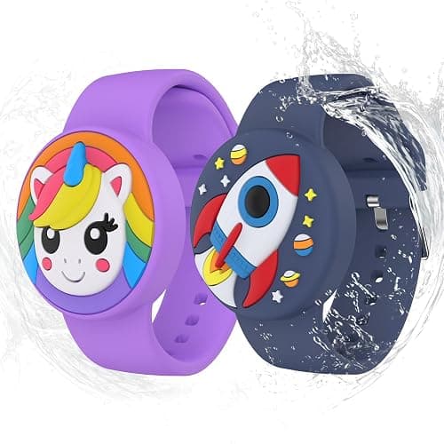 Waterproof AirTag Bracelets for Kids, Hidden Silicone Wristbands, 2 Pack | 360° Full Coverage Protection, Lightweight Tracker Holder, Secure Fit, Pool & Playground, AirTag Not Included - Image 1