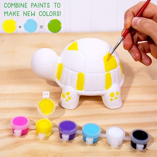 Creative Roots Paint Your Own Turtle - DIY Ceramic Painting Kit for Kids Ages 5+, Creativity Set thumbnail 3