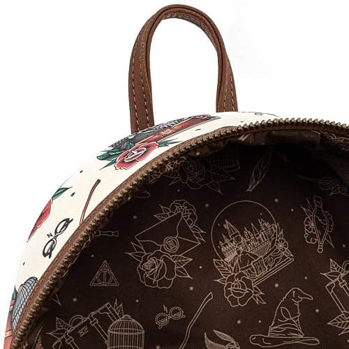 Loungefly Harry Potter Tattoo Art Cream Color Womens Double Strap Shoulder Bag Purse thumbnail 4