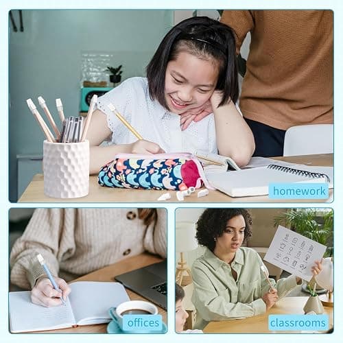 PRALB 400PCS White Pencil Top Eraser Bulk Caps for Pencils,Chisel Shape Erasers Toppers for Party Favors Games Prizes, Pencil Top Erasers Cap for Home School Classroom thumbnail 7