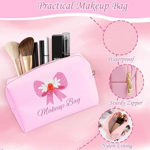 Gifts for Girls 7 8 9 10 11 12 13 14 15 Year Old, Birthday Gifts Presents for Teenage Girls Age 6-16, Insulated Tumbler with Lid and Straw, Makeup Brushes Cosmetic Bag Headband Keychain,Bow Coffee Cup thumbnail 4