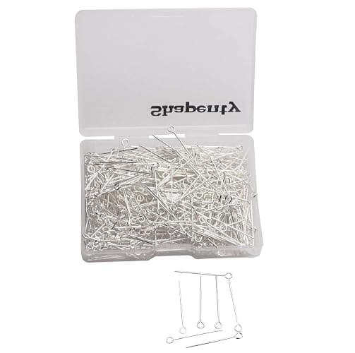 Shapenty 500PCS Mini Metal Wire Eyepins Beading Small Open Eye Head Pins Needles Bulk for DIY Craft Bead Earring Pendant Necklace Bracelet Jewelry Charm Finding Making (Silver, 24mm/1Inch) - Image 1