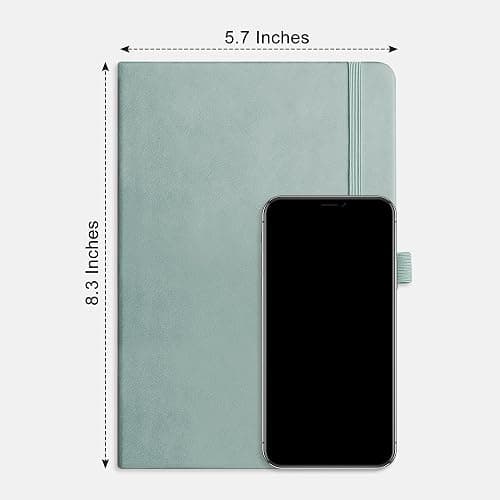 RETTACY Blank Journal Notebook, 192 Pages, A5 Medium Size (5.7'' x 8.3''), Leather Hardcover, 100 GSM Thick Paper, for Sketching, Drawing, Painting (Blue-gray) thumbnail 8