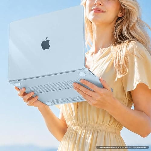 MOSISO Compatible with MacBook Air 13 inch Case M5 2026 M4 2025 M3 M2 2024-2022 A3449 A3240 A3113 A2681, Hard Shell&Keyboard Cover&Screen Film&Type C for MacBook Air 13.6 inch Case, Crystal Sky Blue thumbnail 6