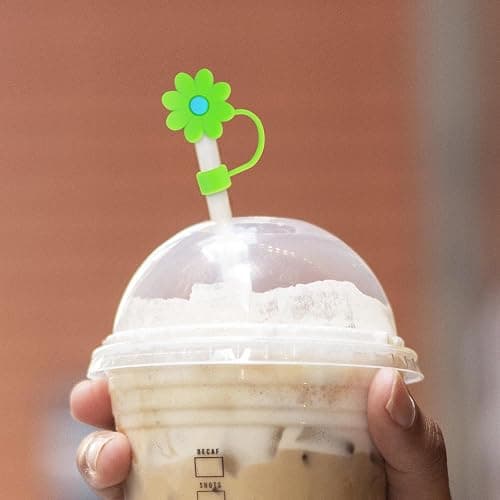 5 PCS Silicone Straw Covers Cap Compatible with Stanley 30&40 Oz Cup, 10mm Cute Flower Straw Toppers for Tumblers, Dust-Proof Drinking Straw Caps for Reusable Straws Tips Lids thumbnail 2
