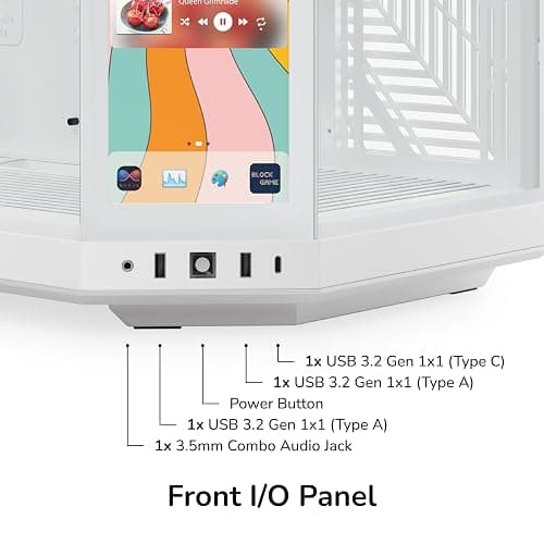 Hyte Y70 Touch Infinite Dual Chamber ATX Mid Tower Modern Aesthetic Case with Integrated 2.5K LCD Touchscreen - Snow White thumbnail 11