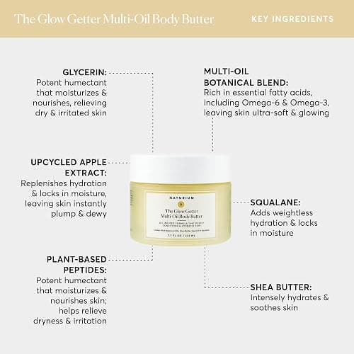 Naturium The Glow Getter Whipped Multi-Oil Body Butter, Firming Cream & Body Moisturizer with Shea Butter, 7.7 fl oz thumbnail 6