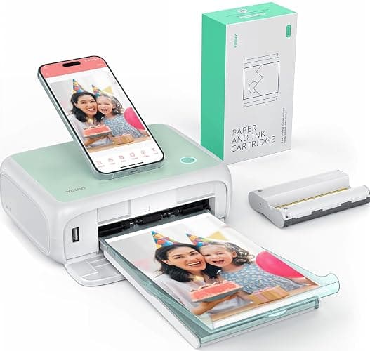 YOTON Photo Printer, Picture Printer with 54 Sheets (4"x6") & 1 Ink Ribbon, Support AR Video Printing, Wi-Fi Connection, Portable Photo Printer for iPhone/Android/Laptop - Image 1