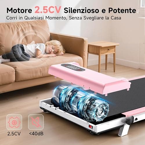 Dskeuzeew Tapis Roulant Con Inclinazione 7%, 3 IN 1 Tapis Roulant Pieghevole, Walking Pad thumbnail 5