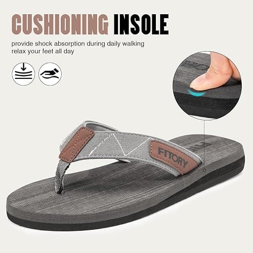 FITORY Men's Flip-Flops, Thongs Sandals Comfort Slippers for Beach thumbnail 3