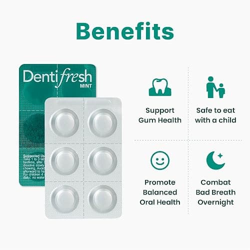 K-Nutra Dentifresh Mint Xylitol Tabs – Oral Probiotics for Bad Breath, Dry Mouth & Fresh Breath, 7 Billion CFU, Sugar-Free, GMO-Free, Gluten-Free, Natural Mint Flavor, 30 Tablets (Improved Formula) thumbnail 4