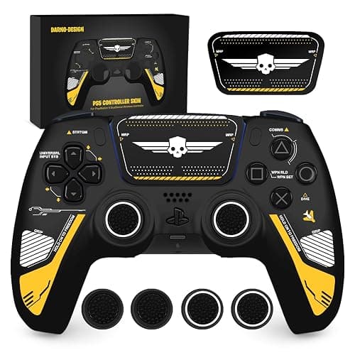 Darno Design Anti-Slip Silicone Skin for Ps5 Controller, Ps5 Controller Accessories, Soft Grip Cover for PlayStation 5 Controller, 4 Pcs Thumb Grip Gaps with Touch Pad Sticker - for Helldivers 2 - Image 1