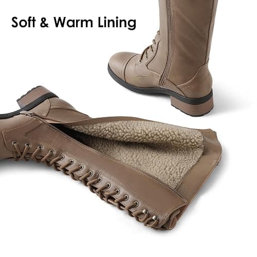 DREAM PAIRS Women's Pu Knee High Riding Combat Boots thumbnail 5