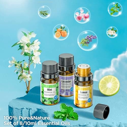 Aroma 500 ML Diffiser with Essential Oils Set, Essential Oil Diffuser with Remote Control, Humidifier with 14 Color Lights for Large Room, 4 Timer Setting, Auto Shut-Off thumbnail 3