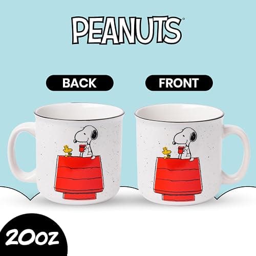 Silver Buffalo Peanuts Snoopy and Woodstock Get Cozy Ceramic Camper Mug, 20 Ounces thumbnail 3
