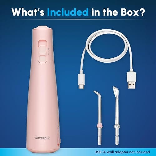 Waterpik Cordless Pulse Rechargeable Portable Water Flosser for Teeth, Gums, Braces Care and Travel with 2 Flossing Tips, Waterproof, ADA Accepted, WF-20 Pink, Packaging May Vary thumbnail 4