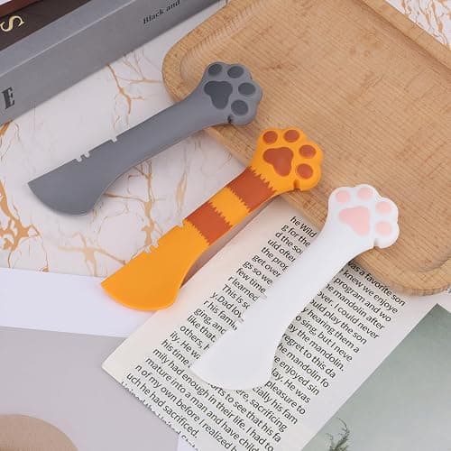 Tinoaly 3 Pcs Dog Cat Food Spoon, Cute Paw Spoon for Wet Food Silicone Can Opener Multifunctional Pet Spatula Scoop Mixing Spoons for Cat Dog Supplies (White, Orange & Dark Grey) thumbnail 7