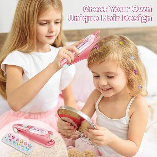 kidzkube Hair Gem Stamper Kit, Bling Hair Jewels for Girls Toys, Hair Styling Tool with Reusable Shining Diamonds, Birthday Gifts Toys for Girls Ages 3 4 5 6 8-12 thumbnail 2