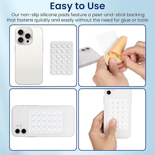 MYHOGOOD 2 Pcs Silicone Suction Phone Case, Non Slip Phone Holder with 24 Suction Cups, White Suction Pad for Selfies and Tiktok Videos thumbnail 4