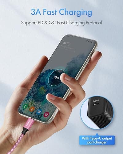 etguuds Pink USB C to USB C Cable 3ft, 2-Pack 60W USBC to USBC Cord, Type C to C Charger Cable Fast Charging for iPhone 17 16 15 Pro Max Plus Air, Samsung Galaxy S25 S24 S23, for MacBook/iPad, Pixel thumbnail 3