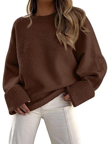 LILLUSORY Women's Oversized Sweaters Fuzzy Chunky Warm Pullover Sweater - Image 1