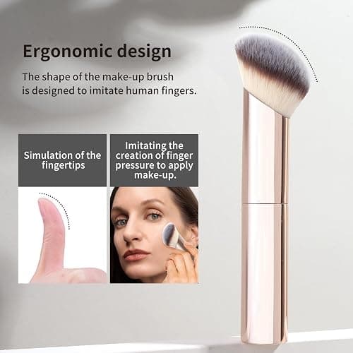 MAANGE 20 PCS Foundation Makeup Brush Set, Double-ended Kabuki Contour Brush for Liquid Powder Concealer Blending Blush Face Makeup Tools (Gold) thumbnail 4