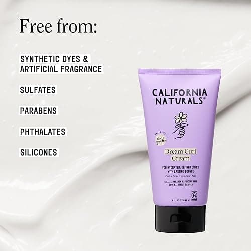 California Naturals Curl Defining Cream for Wavy Curly Coily Hair, Anti Frizz Curl Cream with Shea Butter and Castor Oil, Sulfate and Paraben Free, Natural, Vegan, Rose Garden, 8 oz thumbnail 3