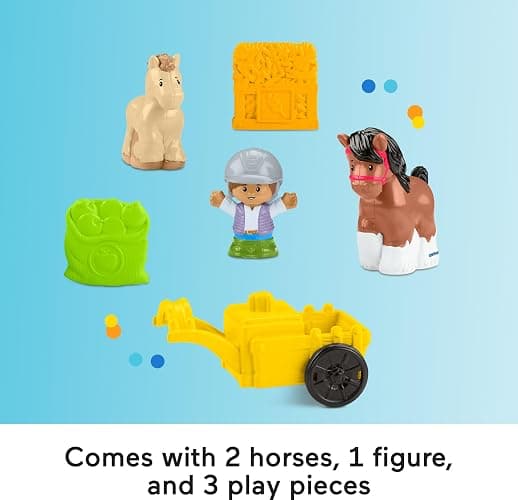 Fisher-Price Little People Toddler Toy Friendly Horses Stable Playset with Sounds, Figures & Accessories for Kids Ages 1+ Years thumbnail 5