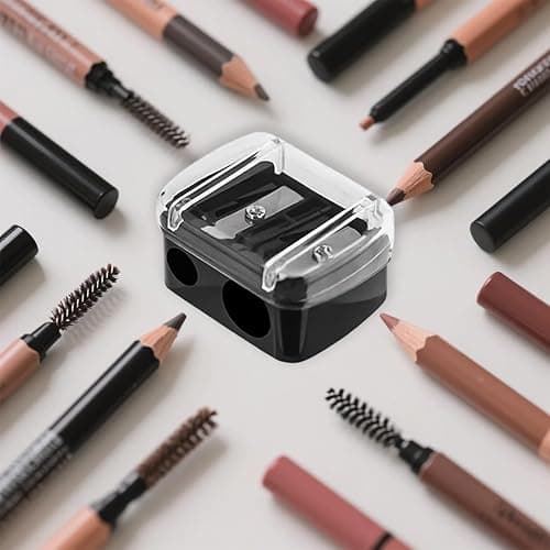 2 Pcs Eyeliner Sharpener, 2 Holes Makeup Sharpener for Large and Small Lip Pencils, Compact, Easy to Clean, Ideal for Eyeliner, Lip Liner & Eyebrow Pencils, Transparent Cover thumbnail 3