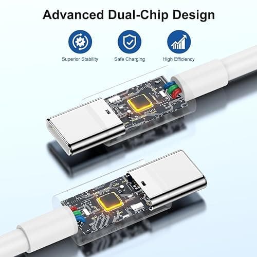 for iPhone 16 15 Charger/10ft Type C to C Charging Cable Cord Long,USB C Fast Charging Block for Apple iPhone 16 Pro Max/16/15/15 Plus/AirPods Max 2 (2024)/AirPod Pro 2nd Gen/4/Plug Cube Power Adapter - 1Pack White - 10 Feet thumbnail 4