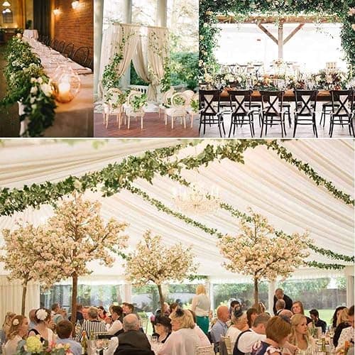 12 Pack Fake Vines for Room Decor Artificial Ivy Garland with Clip Green Flowers Hanging Plants Faux Greenery Leaves Bedroom Aesthetic Decor for Home Garden Wall Wedding - 84FT VINES - 12 thumbnail 9