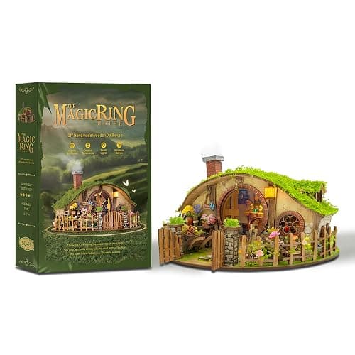 LoreNook The Magic Ring House DIY Miniature House Kit & 3D Wooden Puzzle, Lighted Book Nook Bookshelf Decor, Creative Gifts for Adults & Craft Lovers thumbnail 7