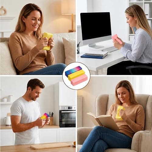 3Pcs Butter Squishy, Three Colourful Butter Stick Squishies with 3 Available, Compact Size for Desk, Office Use and Portability thumbnail 7