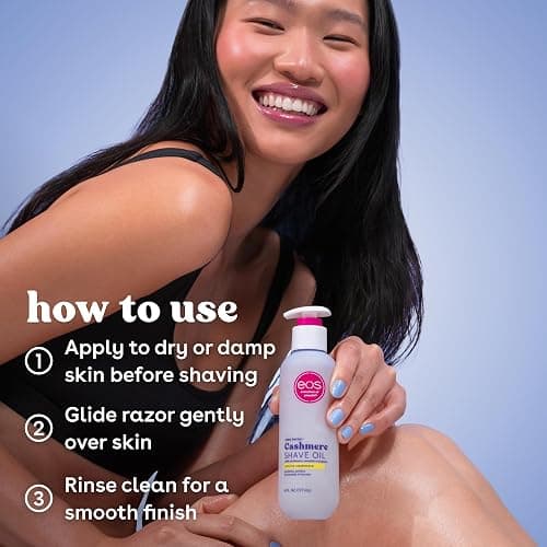 eos Cashmere Shave Oil – Vanilla Cashmere, Moisturizing Shave Oil with Shea Butter & Glycerin, Helps Prevents Irritation & Razor Burn, Vegan, 6 fl oz thumbnail 5