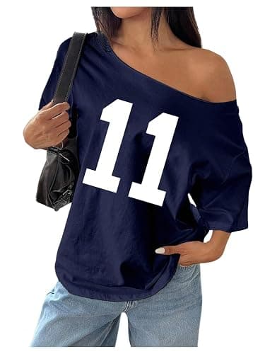 RoseSeek Women's Off The Shoulder Tops Floral Graphic Oversized Tshirts Shirts Y2k Summer Tops Trendy - Image 1