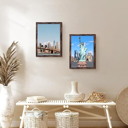 BESCRCL 24x32 Picture Frame Brown, Poster Frames Wall Hanging, Display Pictures 24 x 32 without Mat, 1 Pack thumbnail 6