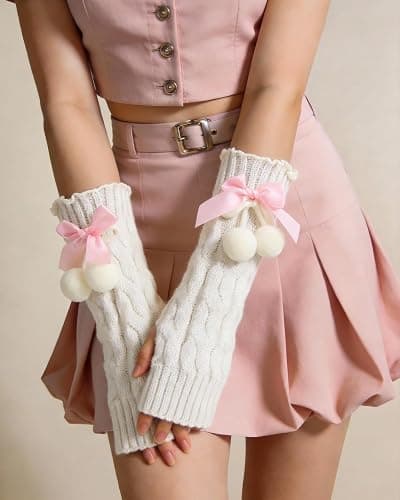 Jeasona Leg & Arm Warmers for Women & Girls, Goth Emo & Lolita Style Ribbed Knit Socks for Daily Wear, Party & Cosplay thumbnail 4