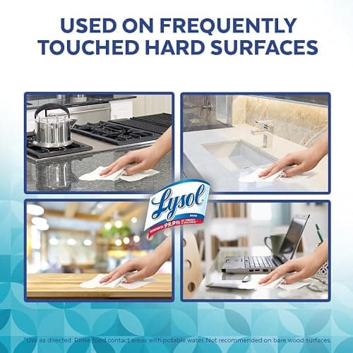 Lysol® Disinfecting Wipes, Brand New Day Coconut & Sea Minerals, (6 x 75 wet wipes) = 450 wet wipes, Pack of 6, Kills 99.99% of viruses and bacteria*, Thick Strong Wipe thumbnail 8