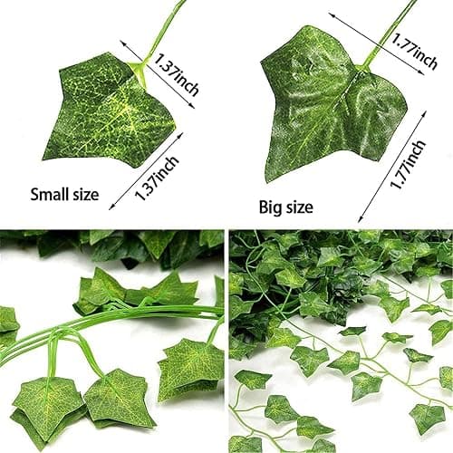 Comtelek 12 Pack Fake Vines for Room Decor with 100 LED String Light Artificial Ivy Garland Hanging Plants Faux Greenery Leaves Bedroom Aesthetic Decor for Home Garden Wall Wedding thumbnail 3