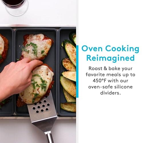Cheat Sheets - Original Silicone Sheet Pan Dividers For Cooking & Meal Prep - Non Stick Silicone Tray Baking Set, Oven Safe & Freezer-Friendly - 4 Cheat Sheets Baking Trays thumbnail 4