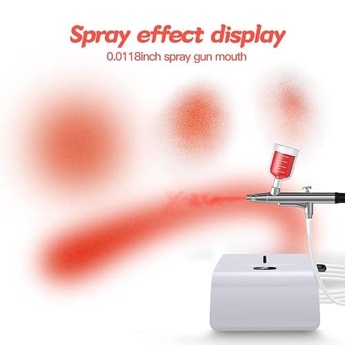Cake Airbrush Decorating Kit with Compressor: Futebo Cookie Airbrush Kit with 24 Vivid Airbrush Liquid Food Colors, Decorate Cakes, Desserts or Other Baking Food(Color: White) thumbnail 5