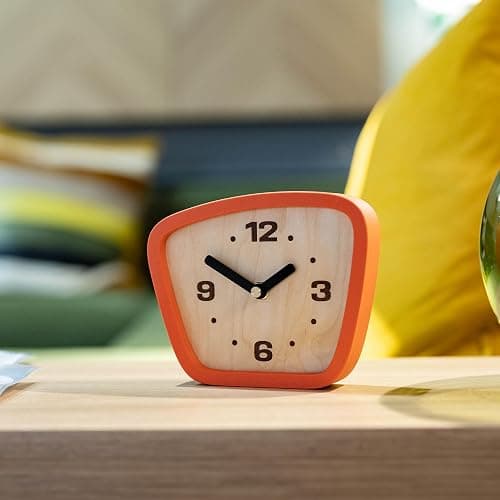 Little Top Creations Handcrafted Mid-Century Modern Clock – Silent Movement for Desk, Table & Mantel, No-Ticking Analog MCM Decor | Made in USA thumbnail 7