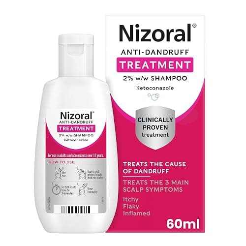 Nizoral Anti-Dandruff Treatment Shampoo with Ketoconazole, 1 x 60ml | Treats and prevents dandruff, clinically proven to control itchy & flaky scalps, soothes infammation - Image 1