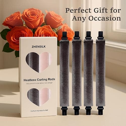 Heatless Hair Curler Set – 4PCS Velvet Overnight Blowout Rods for Heatless Curls, Jumbo Flexible Curling Rods to Sleep In, No Heat Curling Tools for Natural Waves and Curls Brown thumbnail 7