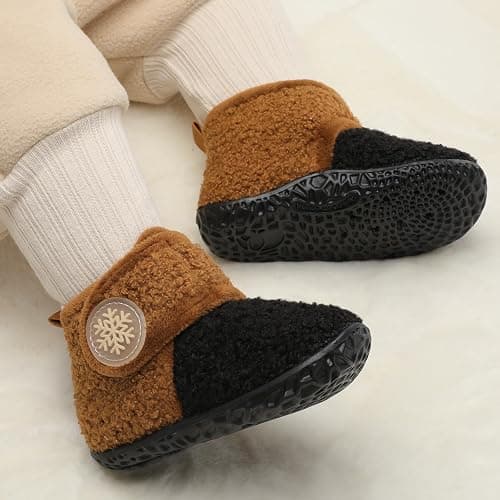 FEETCITY Baby Booties Girls Boys Infant Slippers First Walkers Shoes Warm Socks Newborn Crib Shoes thumbnail 2