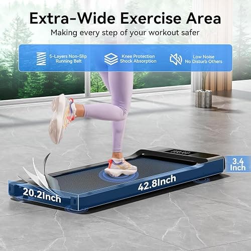Walking Pad Treadmills for Home Office, Under Desk Walk Mat with APP and Remote Control, 3 in 1 Portable Exercise Equipment, Compact Jogging Running Machine for Small Space, 250 Lbs Capacity thumbnail 7